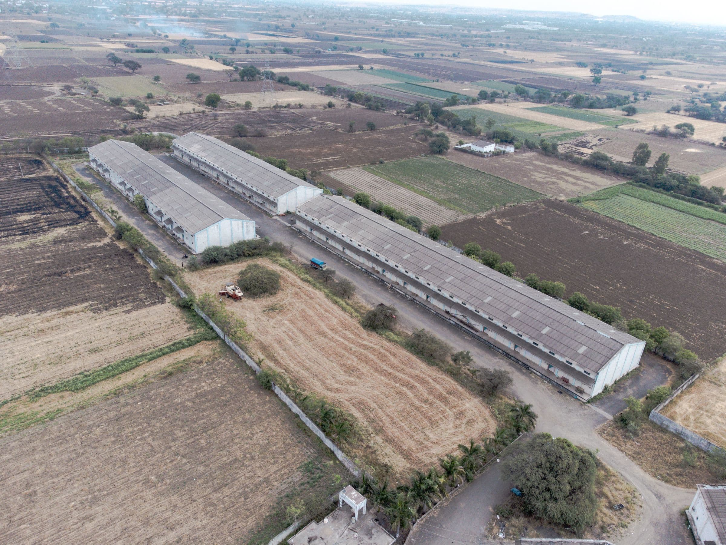 Aerial view of the storage halls